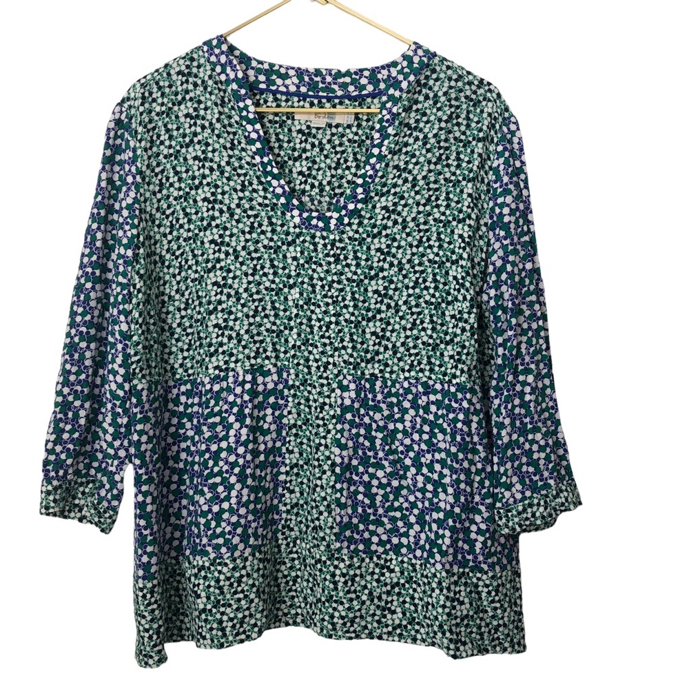 BODEN MOLLIE Blue Ditsy Polka Dot Print Blouse Top Size 16